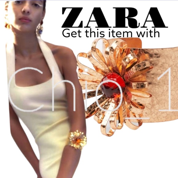 Zara RESIN FLOWER BRACELET GOLDbloggers favorite